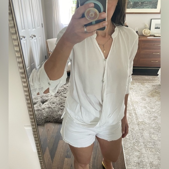 BlankNYC Twist Front White Shirt - Picture 2 of 13